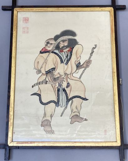 null JAPAN

Man carrying a child on his back

Large framed painting. Stamp in red...