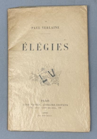 VERLAINE (Paul). Elegies. Paris, Léon Vanier,...
