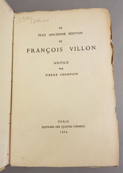 null VILLON (François). The great Villon testament and the small one. His codicil....