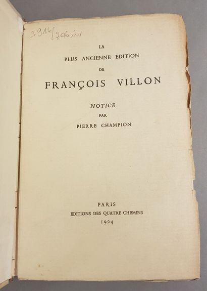 null VILLON (François). Le grand testament Villon et le petit. Son codicille. Le...