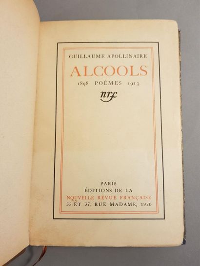 null APOLLINAIRE (Guillaume). Alcools. Poems 1898-1913. Paris, Nouvelle Revue Française,...