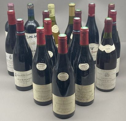 null Lot of wine including : 

- 4 bottles, Vosne-Romanée, André Goichot, 2007.

Scorching...