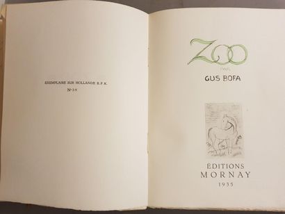 null GUS BOFA. Zoo. Paris, Mornay, 1935. In-4 paperback, filled illustrated cover,...
