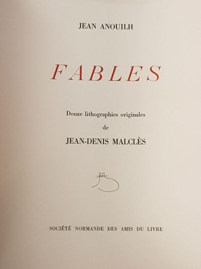 null MALCLÈS (Jean-Denis) & ANOUILH (Jean). Fables. sl, Société Normande des amis...