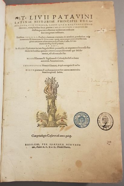 null TITE-LIVE. Latinae Historiae principis decades tres Basilae, Hervagium, 1549....
