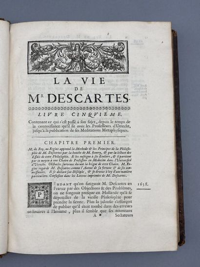 null [BAILLET (Adrien)]. The life of Mr. Descartes. Paris, Daniel Horthemels (de...
