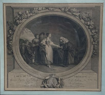 null Lot including : 

- DE LAUNAY (1739-1792) after LE PRINCE and AUBRY

"The Happiness...