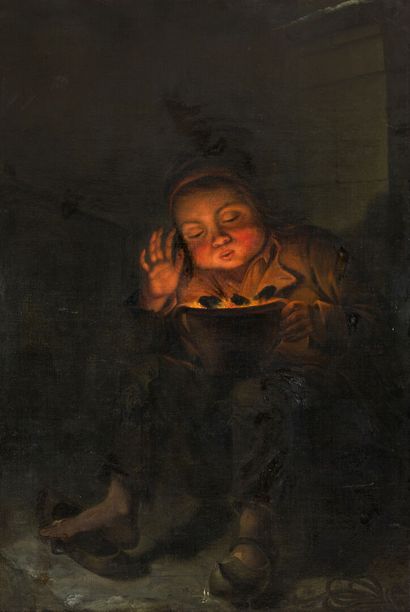 null Gustave DE GALLARD (1779-1841)
Jeune fille soufflant sur un brasero
Huile sur...