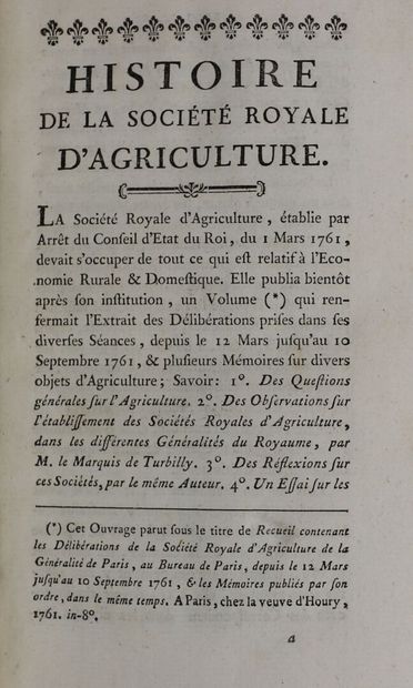 null Lot including: 


- Collective. Memoirs of agriculture, rural and domestic economy,...