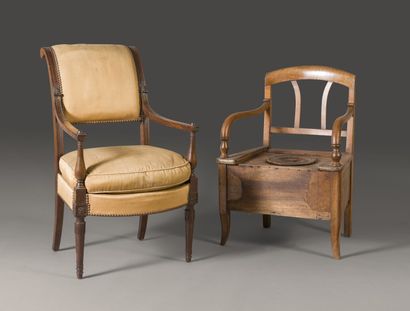 Mahogany and mahogany veneer desk chair,...