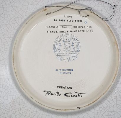 null Danillo CURETTI (1953-1993) for LONGWY

Circular dish, model " The Electric...