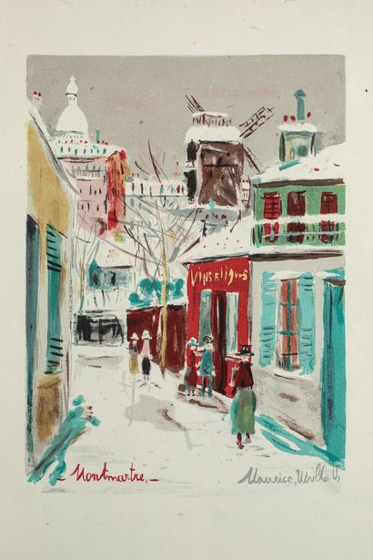 null [UTRILLO] Francis CARCO (1886-1958), " Montmartre vécu par Maurice Utrillo ",...