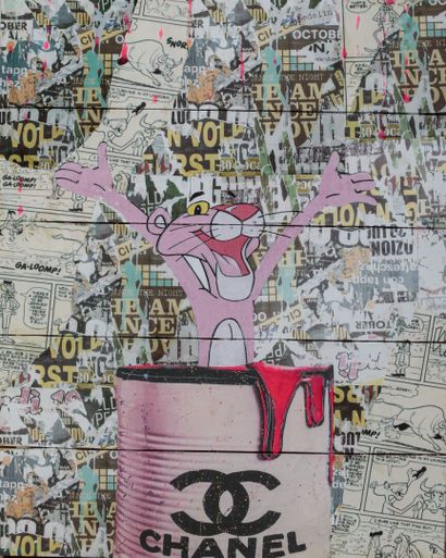 null Patricia ROSIER (born 1962)

Pink Panther, 2021

Glued paper and acrylic on...