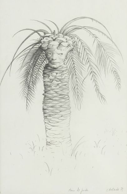 null Claude VERLINDE (1927-2020)
Dans le jardin, 1979
Crayon sur papier. Signé et...