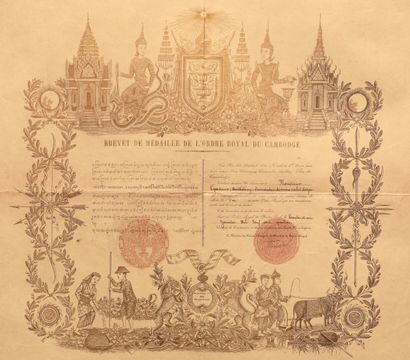 1904-1923
Ensemble de 5 brevets de décorations...