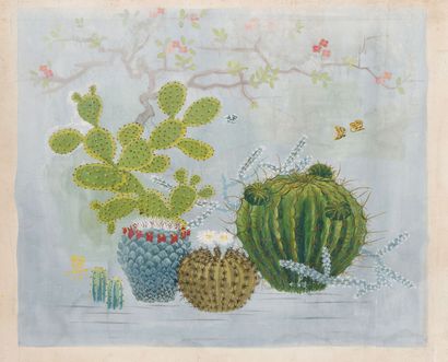 LE QUOC LOC (1918 - 1987).
Still life cactus....