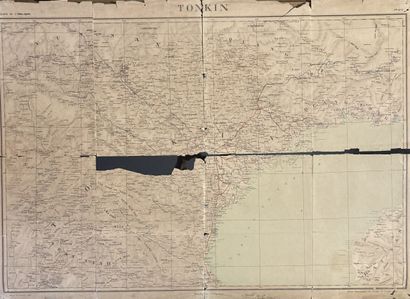 null 1896-1945.
Meeting of 5 maps on Tonkin printed in color including:
- 1905. Tonkin,...