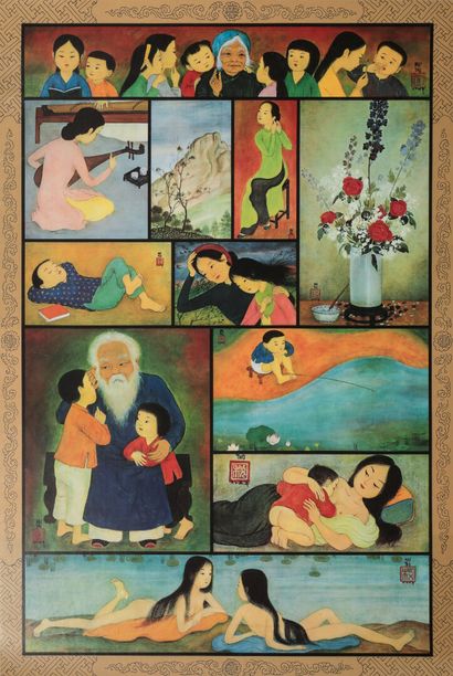 null RARE ORIGINAL PELE-MELE POSTER of MAI-THU works. 
Laminated. Very good condition....