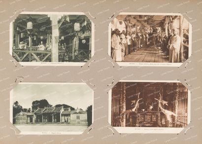 null Album of old postcards in black and white. 
Oblong album including 56 pages...