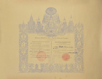 null Lot de 9 brevets de décoration civile retraçant la carrière de M. Tullié proviseur...