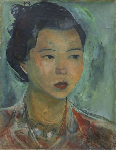 ECOLE CHINOISE. Vers 1940-1950. 
Portrait...