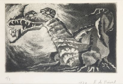 null Anne de Reilhac (1947)
Suite of four etchings titled, signed and dated "A. de...