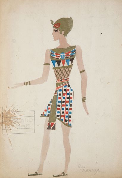 null PASCAUD house. Circa 1930.
Set of approximately fifteen theater costume designs....