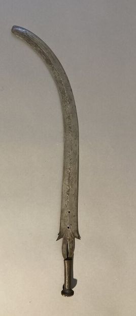 null Curved sword, wood and copper handle. Yakoma, DRC/Central Africa. 
Length: 67...