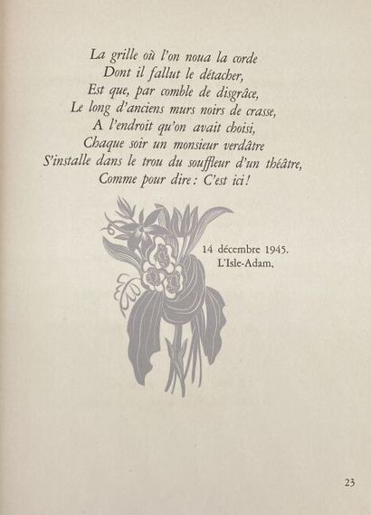 null CARCO (Francis), Mortefontaine. 
Ed. Emile-Paul frères, 1946. In-4 leaves in...