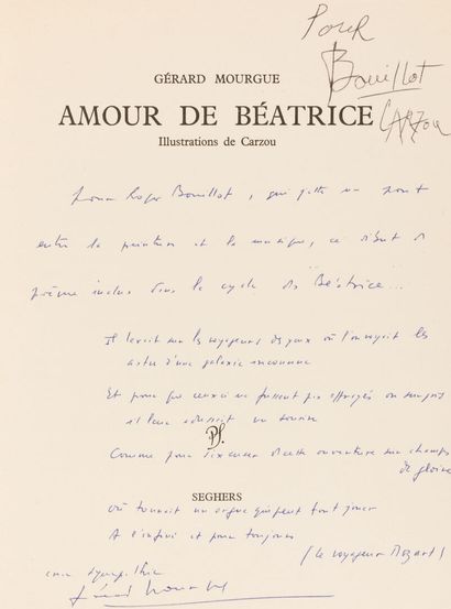 null Lot comprenant : 4 ouvrages 
- MOURGUE (Gérard), Jean Carzou, amour de Béatrice....