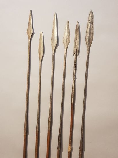 Lot including: 
- 6 spears from various regions...