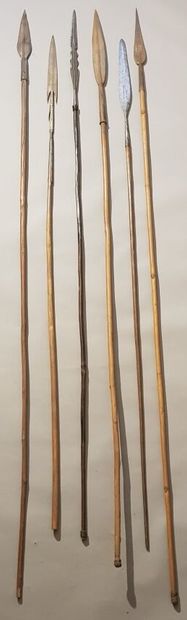 null Set of 6 spears from various regions of Central Africa. 
Length: between 200...