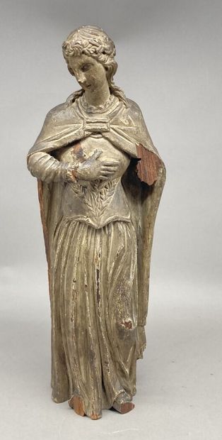 null Statue of a martyr in carved wood with patina. 
19th century. 
Height: 41 cm....