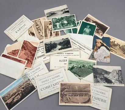 Lot of 11 illustrated postcard booklets in...
