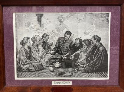 Large framed engraving of the 