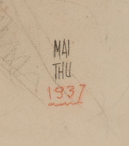 null MAI TRUNG THU dit MAI-THU (1906-1980). 
École des Beaux-Arts de l'Indochine....