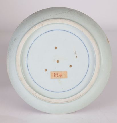 null Hué blue-white porcelain circular dish decorated with pomegranate and insect...