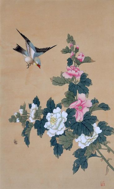 null Nord Vietnam.

Fleurs et oiseaux.

Un ensemble de 3 aquarelles sur soie. Encadrées

Dimensions...