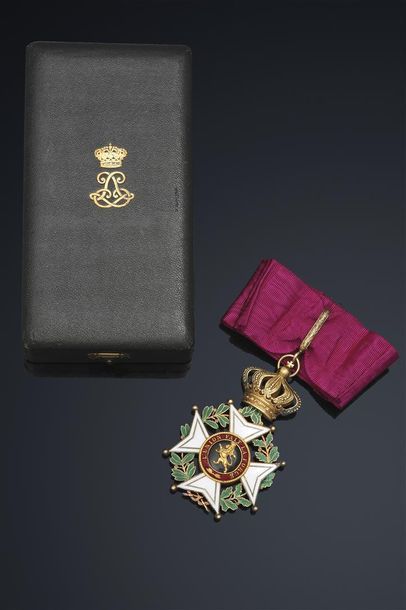 null Belgique. Ordre de Léopold (1832). Croix de Commandeur en argent (Poids brut...