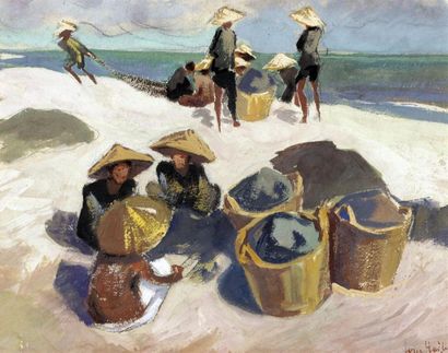 null Ecole des arts appliqués de Gia Dinh.

LE RETOUR DE PECHE A LONG HAI (1940).

(Plage...