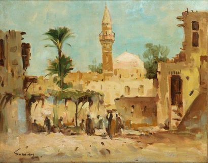 null John LAVERY (1856-1941). Medina en Syrie. Huile sur toile encadrée signée en...