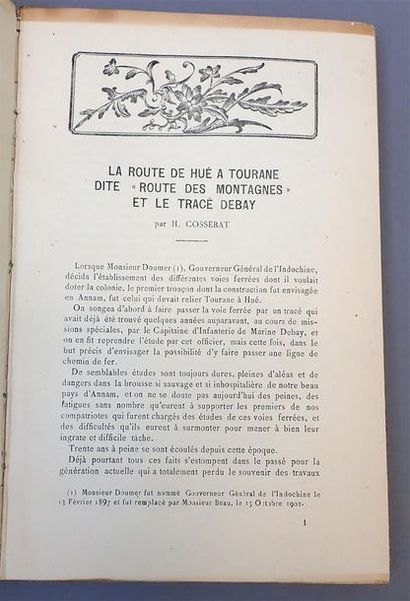 1926. H. Cosserat. La route de Hué à Tourane,...