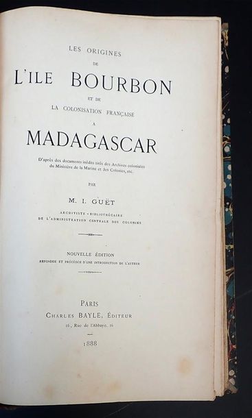 null 1888. Isidore Guët. Les origines de l'île Bourbon et de la colonisation française...