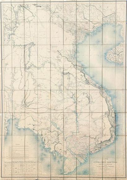 1881. Carte de l'Indochine Orientale. Dans...