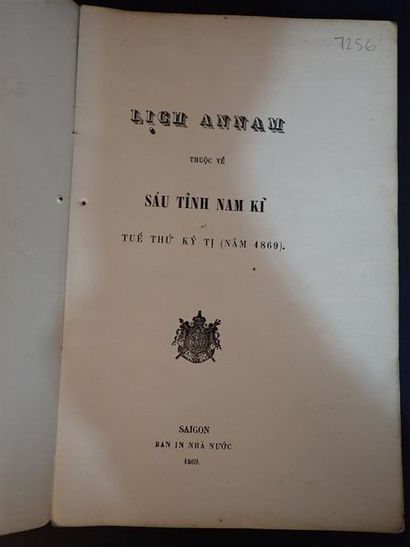null 1855. Un ensemble d'études en vietnamien et daté du XIXe siècle : Léon de Rosny,...