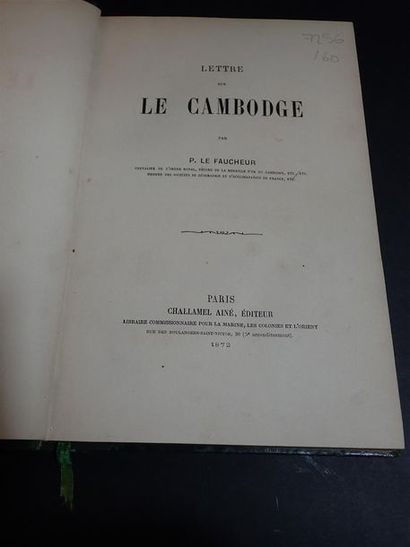 null 1872. Paul Le Faucheur. Lettre sur le Cambodge. Editions Chalamelle, Paris 1872....