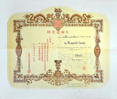 null 1892

Règne de S.M. l'Empereur Thanh Thai (1889-1907) 

UN BREVET DE COMMANDEUR...