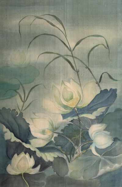 null TRAN VAN THO (1917-XXe)

Fleurs de lotus.

Peinture sur soie dans une bordure...