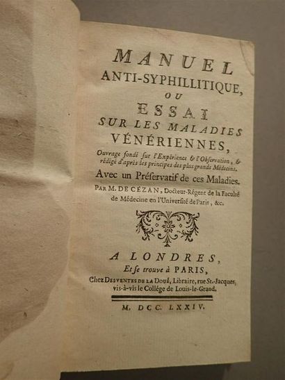 null Louis Alexandre de CEZAN, 

Manuel anti-syphillitique, ou Essai sur les maladies...