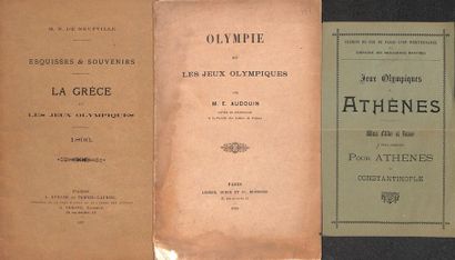 null Ensemble de 3 documents sur les 1ers Jeux Olympiques de l'ère moderne. «Esquisses...